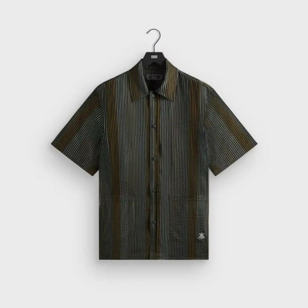 NWT KITH Seersucker Short Sleeve Boxy Collared Overshirt Sz XXL Summer 25' $398